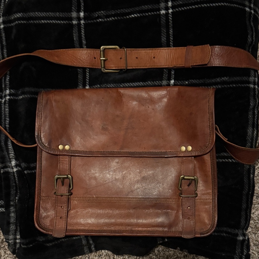 Brown Leather Messenger Bag